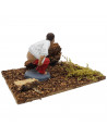 Tradineur - Figura de caganer para Belén, resina y corcho, cagón decorativo para nacimiento, pesebre, Navidad, adorno divertido