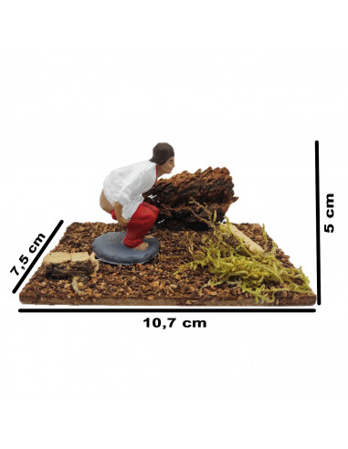 Tradineur - Figura de caganer para Belén, resina y corcho, cagón decorativo para nacimiento, pesebre, Navidad, adorno divertido