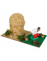 Tradineur - Pajar con caganer para Belén, resina y corcho, cagón decorativo para nacimiento, pesebre, Navidad, adorno divertido