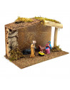 Tradineur - Cueva con figuras del nacimiento de belén - Fabricado en madera y resina - Incluye niño Jesús, virgen María, José, b