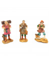 Tradineur - Set de 3 pastores para Belén, durexina, figuras decorativas de aldeanos y pescador para nacimiento, adorno artesano,
