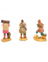 Tradineur - Set de 3 pastores para Belén, durexina, figuras decorativas de aldeanos y pescador para nacimiento, adorno artesano,