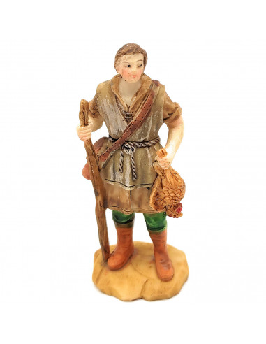 Tradineur - Set de 3 pastores para Belén, durexina, figuras decorativas de aldeanos y pescador para nacimiento, adorno artesano,
