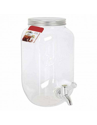 Tarro dispensador de bebidas de plástico con tapa y grifo de 8 litros. Botella con grifo, garrafa, 32 x 15 cm