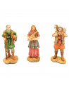 Tradineur - Set de 3 pastores para Belén de durexina, figuras decorativas de aldeanos con animales para nacimiento, adorno artes