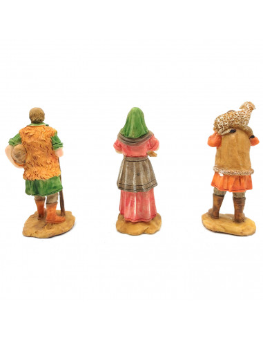 Tradineur - Set de 3 pastores para Belén de durexina, figuras decorativas de aldeanos con animales para nacimiento, adorno artes