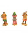 Tradineur - Set de 3 pastores para Belén de durexina, figuras decorativas de aldeanos con animales para nacimiento, adorno artes