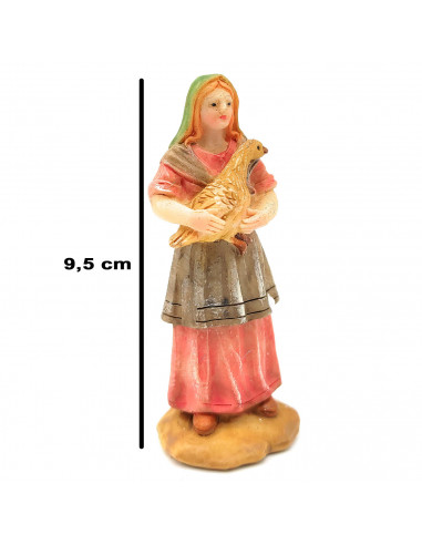 Tradineur - Set de 3 pastores para Belén de durexina, figuras decorativas de aldeanos con animales para nacimiento, adorno artes