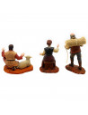 Tradineur - Set de 2 pastores y costurera para Belén, durexina, figuras decorativas de aldeanos para nacimiento, adorno artesano