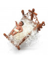 Tradineur - Figura del niño Jesús en cuna para Belén, durexina, personaje para nacimiento, pesebre, adorno artesano tradicional,