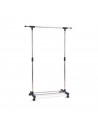 Perchero extensible, perchero burro de acero con ruedas, 90-145 x 42 x 90-160 cm