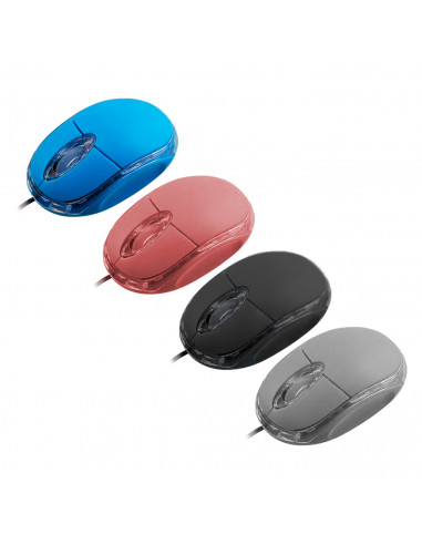 Tradineur - Ratón óptico con cable - 1600 DPI - Componentes informáticos para el ordenador - Plug & Play - USB 3.0/2.0/1.1 