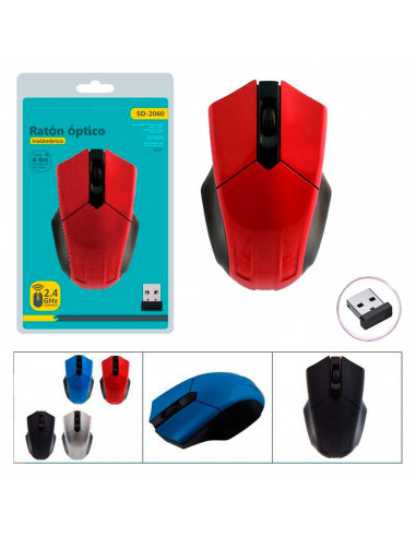 Tradineur - Ratón óptico inalámbrico - 3600 DPI - Componentes informáticos para el ordenador - Alcance hasta 12 Metros - Plug &