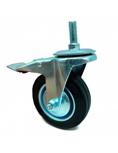 Tradineur - Rueda giratoria con freno y eje, muebles, incluye tornillo de montaje, goma y hierro, rueda de transporte para carga
