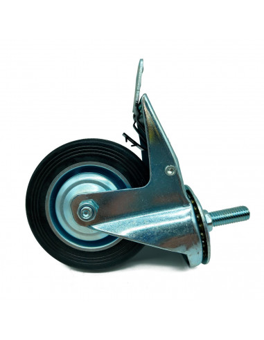 Tradineur - Rueda giratoria con freno y eje, muebles, incluye tornillo de montaje, goma y hierro, rueda de transporte para carga