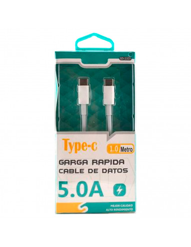Tradineur - Cable USB Tipo-C / Tipo-C - Longitud de 1 Metro - Cable SD, Alto rendimiento, transmisión de datos y carga de datos