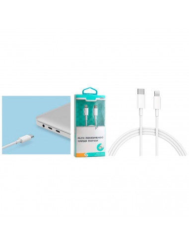 Tradineur - Cable USB iOS / Tipo-C - Longitud de 1 Metro - Cable SD, Alto rendimiento, transmisión de datos y carga de datos - 5