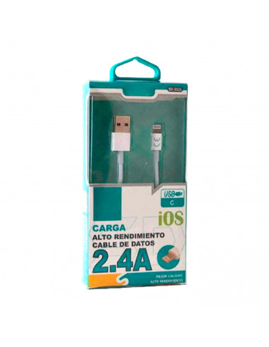 Tradineur - Cable USB / iOS - Longitud de 1,5 Metros - Alto rendimiento, transmisión de datos y carga rápida - 2.4 A