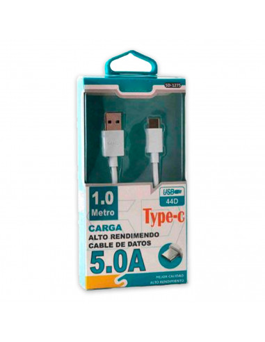 Tradineur - Cable USB / Tipo-C - Longitud de 1 Metro - Alto rendimiento, transmisión de datos y carga de datos - 5.0 A