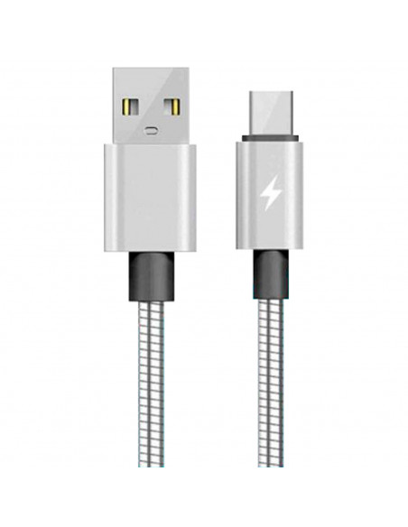 Tradineur - Cable trenzado USB / Tipo-C - Longitud de 1 Metro - Alto rendimiento, transmisión de datos y carga de datos - 2.4 A