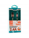 Tradineur - Cable trenzado USB / Tipo-C - Longitud de 1 Metro - Alto rendimiento, transmisión de datos y carga de datos - 2.4 A