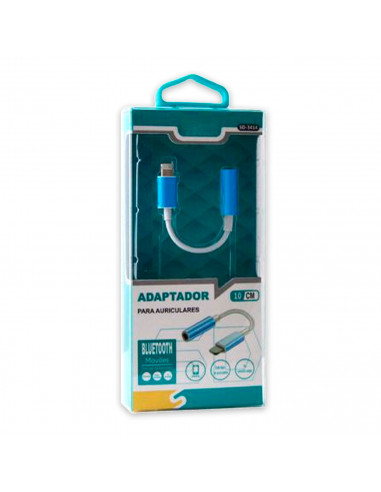 Tradineur - Adaptador de auriculares para iOS - Bluetooth incluido - Estructura de plástico - Longitud de 10 cm - Color Surtido