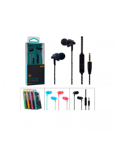 Tradineur - Auriculares con micrófono - Jack 3,5 cm - Compatible con Pods, Móviles, Tablets y PC - Música es Estéreo - Color Sur