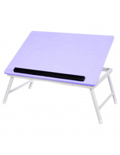 Tradineur - Mesa de madera plegable, estructura metálica - Bandeja multiusos con patas para desayuno, cama, resistente - 45 x 32