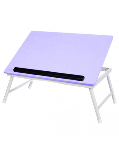 Tradineur - Mesa de madera plegable, estructura metálica - Bandeja multiusos con patas para desayuno, cama, resistente - 45 x 32