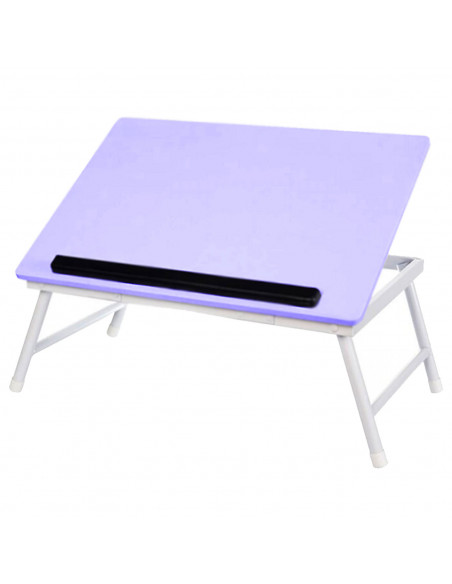 Tradineur - Mesa de madera plegable, estructura metálica - Bandeja multiusos con patas para desayuno, cama, resistente - 45 x 32