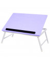 Tradineur - Mesa de madera plegable, estructura metálica - Bandeja multiusos con patas para desayuno, cama, resistente - 45 x 32