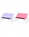 Tradineur - Mesa de madera plegable, estructura metálica - Bandeja multiusos con patas para desayuno, cama, resistente - 45 x 32
