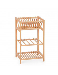 Estantería multiusos de madera, 3 niveles, 56 x 33 x 25 cm, soporte de 3 estantes, baldas para cocina, ordenación, almacenaje de