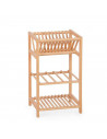 Estantería multiusos de madera, 3 niveles, 56 x 33 x 25 cm, soporte de 3 estantes, baldas para cocina, ordenación, almacenaje de