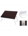 Tradineur - Mesa de madera plegable con estructura metálica - Bandeja multiusos con patas para desayuno, cama, resistente - 45 x
