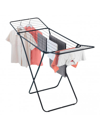 Tradineur - Tendedero plegable metálico - Superficie de 18 metros - Espacio de tendido - Soporte para tender ropa - Pies antides