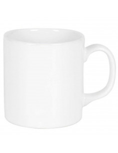 Tradineur - Taza de cerámica para desayuno, café, infusiones, diseño clásico, apta para lavavajillas y microondas (Blanco - 300
