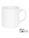 Tradineur - Taza de cerámica para desayuno, café, infusiones, diseño clásico, apta para lavavajillas y microondas (Blanco - 300
