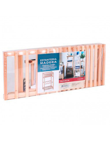 Estantería multiusos de madera, 3 niveles, 56 x 33 x 25 cm, soporte de 3 estantes, baldas para cocina, ordenación, almacenaje de