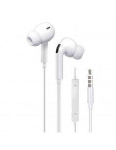 Tradineur - Auriculares con micrófono - Control de volumen - Jack 3,5 cm - Compatible con Pods, Móviles, Tablets y PC - Música e