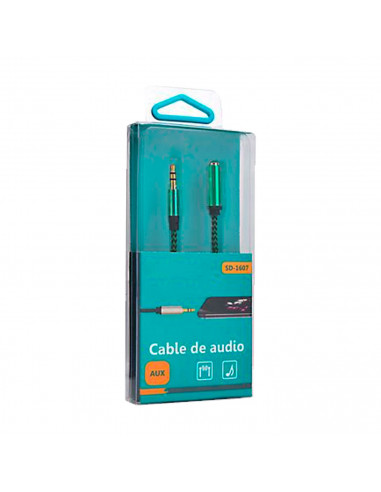 Tradineur - Cable jack de entrada y salida - Jack 3,5 mm - Longitud de 1 Metro - Acto para teléfonos, Tablets, Ordenadores - Col