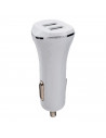 Tradineur - Cargado de mechero para coche - Alto rendimiento / Carga rápida - 2 Puertos USB - Color Blanco