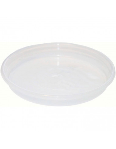 Tradineur - Plato transparente para maceta, plástico, bandeja, platillo redondo para tiesto de interior, exterior, jardín, terra
