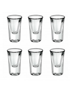 Borgonovo - Set 6 vasos chupito "junior" de vidrio 27 ml. Pack de 6 recipientes de cristal válido para lavavajillas de 7 cm de d