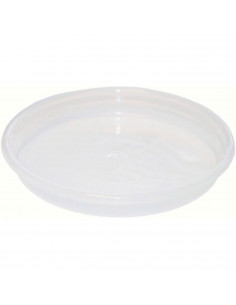 Tradineur - Plato transparente para maceta, bandeja de plástico, platillo redondo para tiesto de interior, exterior, jardín, ter