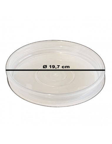 Tradineur - Plato transparente para maceta, bandeja de plástico, platillo redondo para tiesto de interior, exterior, jardín, ter