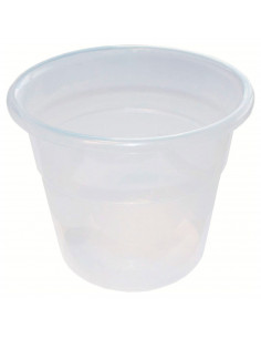 Tradineur - Maceta redonda transparente, plástico, tiesto, macetero, recipiente para plantas, flores, balcón, terraza, hogar, in