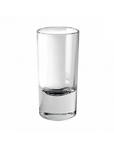 Set 6 vasos chupito "indro baby" de vidrio 42 ml. Pack de 6 recipientes de cristal válido para lavavajillas de 7 cm de diámetro