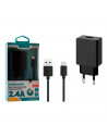 Tradineur - Cargador para móviles 2,4A - Cable USB Tipo-C - Alto rendimiento / Carga rápida - 1 Puertos USB - Color Negro