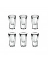 Borgonovo - Set 6 vasos chupito "junior" de vidrio 35 ml. Pack de 6 recipientes de cristal válido para lavavajillas de 7 cm de d